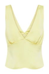 Edie Satin Top - Yellow